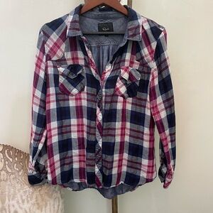 Rails Red and Blue Casual Button Down Shirt